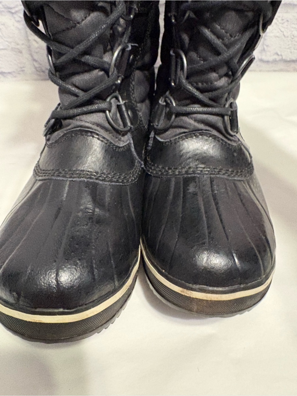 Sorel Women’s Black Faux-Fur Trim Winter Lace-Up Boot Size 6.5 - Picture 9 of 10